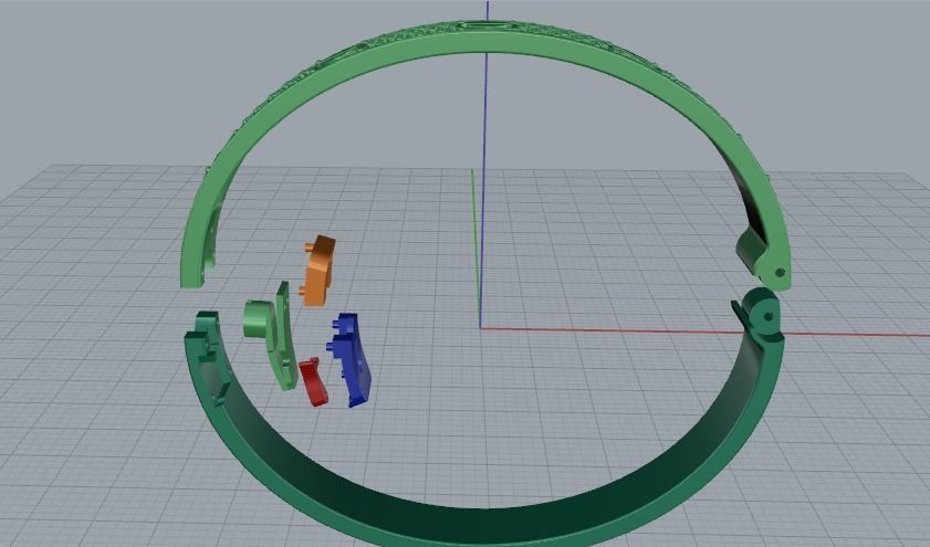 Bracelet 54 mm Model 1654 3D print model_3