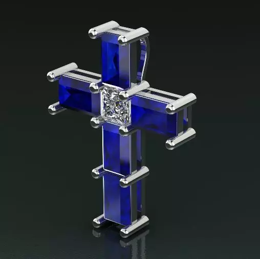 Pendant cross Model 1653 3D print model_0