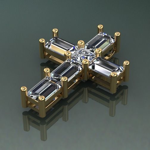Pendant cross Model 1653 3D print model_1