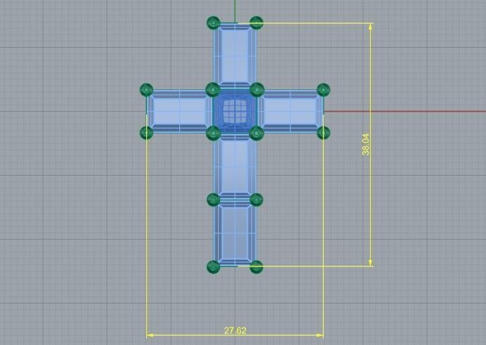 Pendant cross Model 1653 3D print model_5