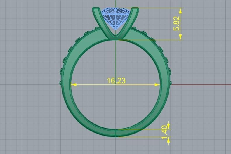 Ring 16 mm Model 1652 3D print model_6