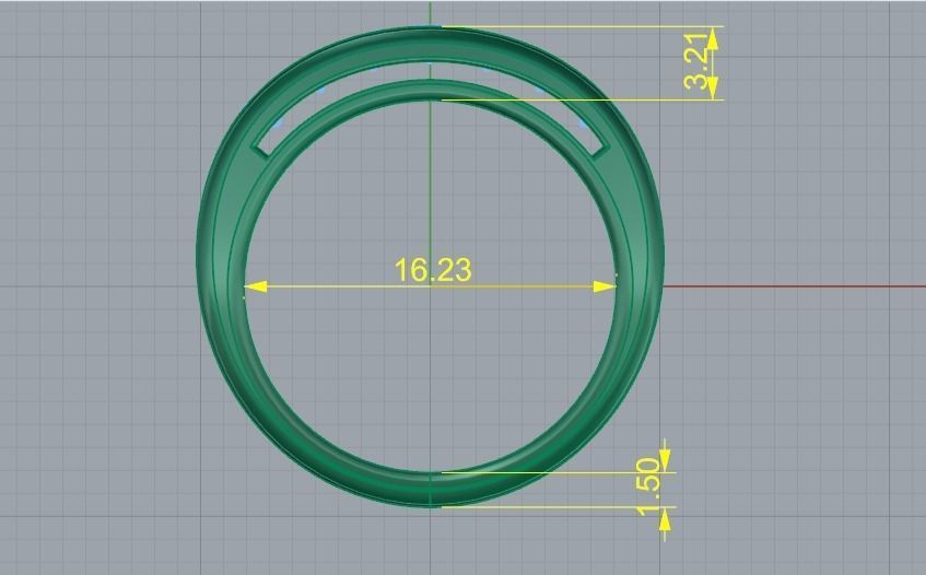 Ring 16 mm Model 1651 3D print model_5