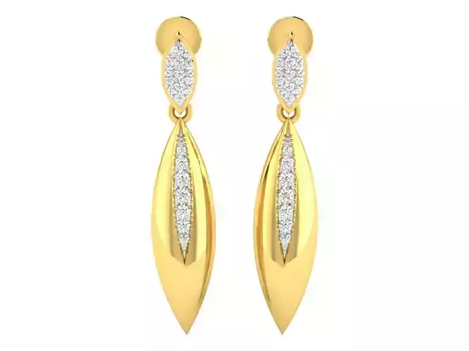 Solitaire Drop Earrings 3dm STL OBJ FBX Renders Details