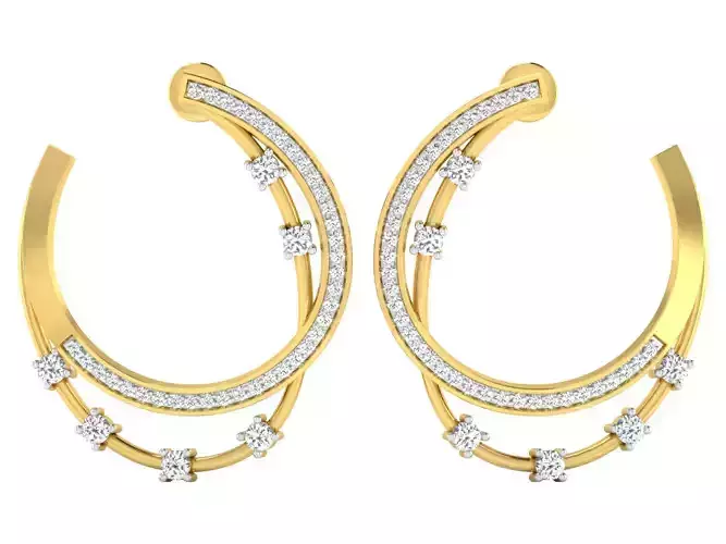 Solitaire Earrings 3dm STL OBJ FBX Renders Details