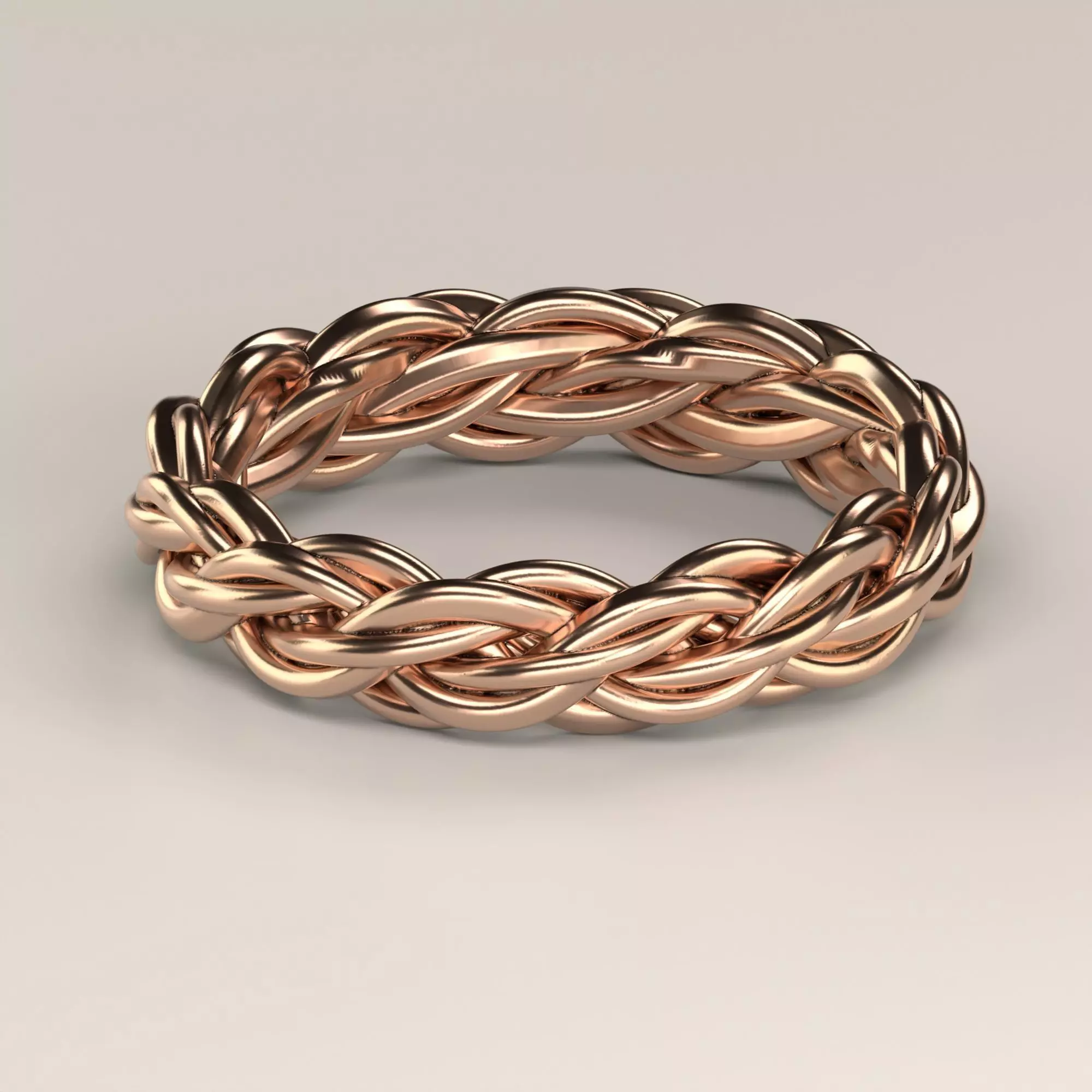 Braided Chain Ring Band without stones 3D print model