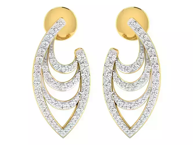 Solitaire Earrings 3dm STL OBJ FBX Renders Details