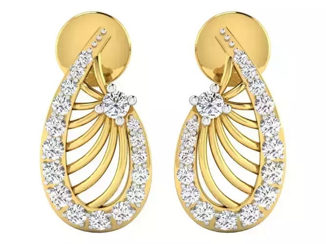Solitaire Earrings 3dm STL OBJ FBX Renders Details