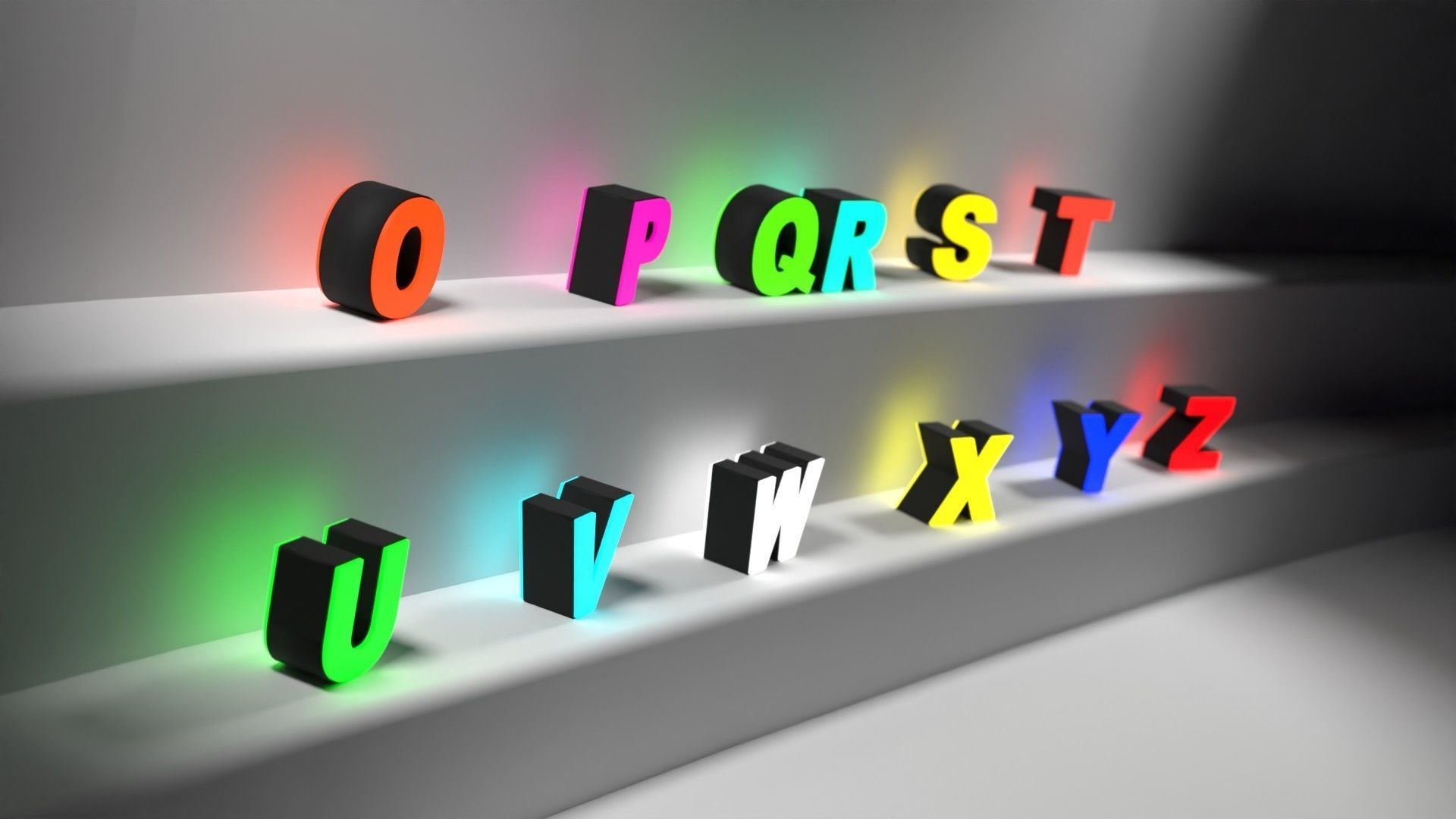 Alphabet lamp 3D model_4