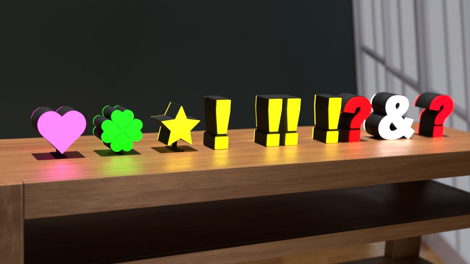 Alphabet lamp 3D model_7