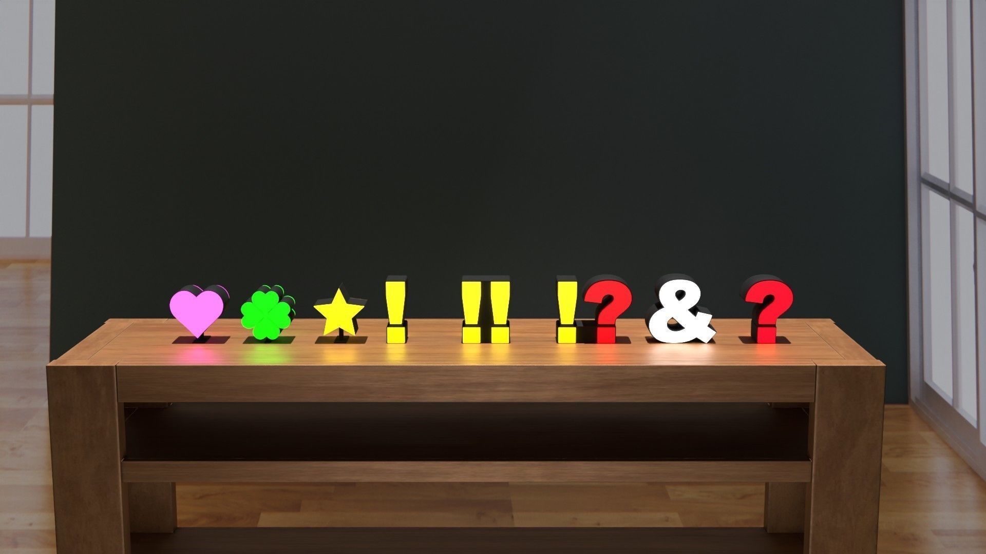 Alphabet lamp 3D model_6