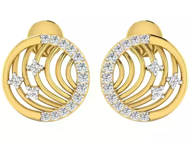 Solitaire Earrings 3dm STL OBJ FBX Renders Details