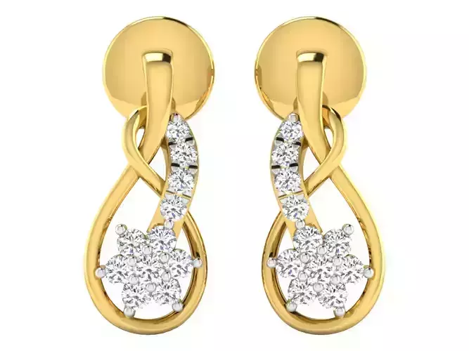 Solitaire Earrings 3dm STL OBJ FBX Renders Details