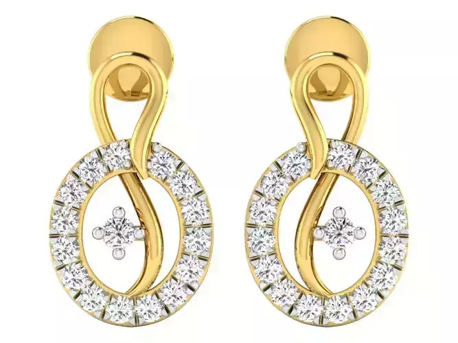 Solitaire Earrings 3dm STL OBJ FBX Renders Details