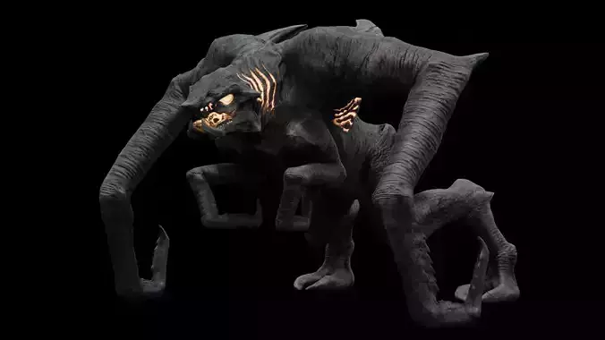 Kaiju creature monster Low-poly 3D model
