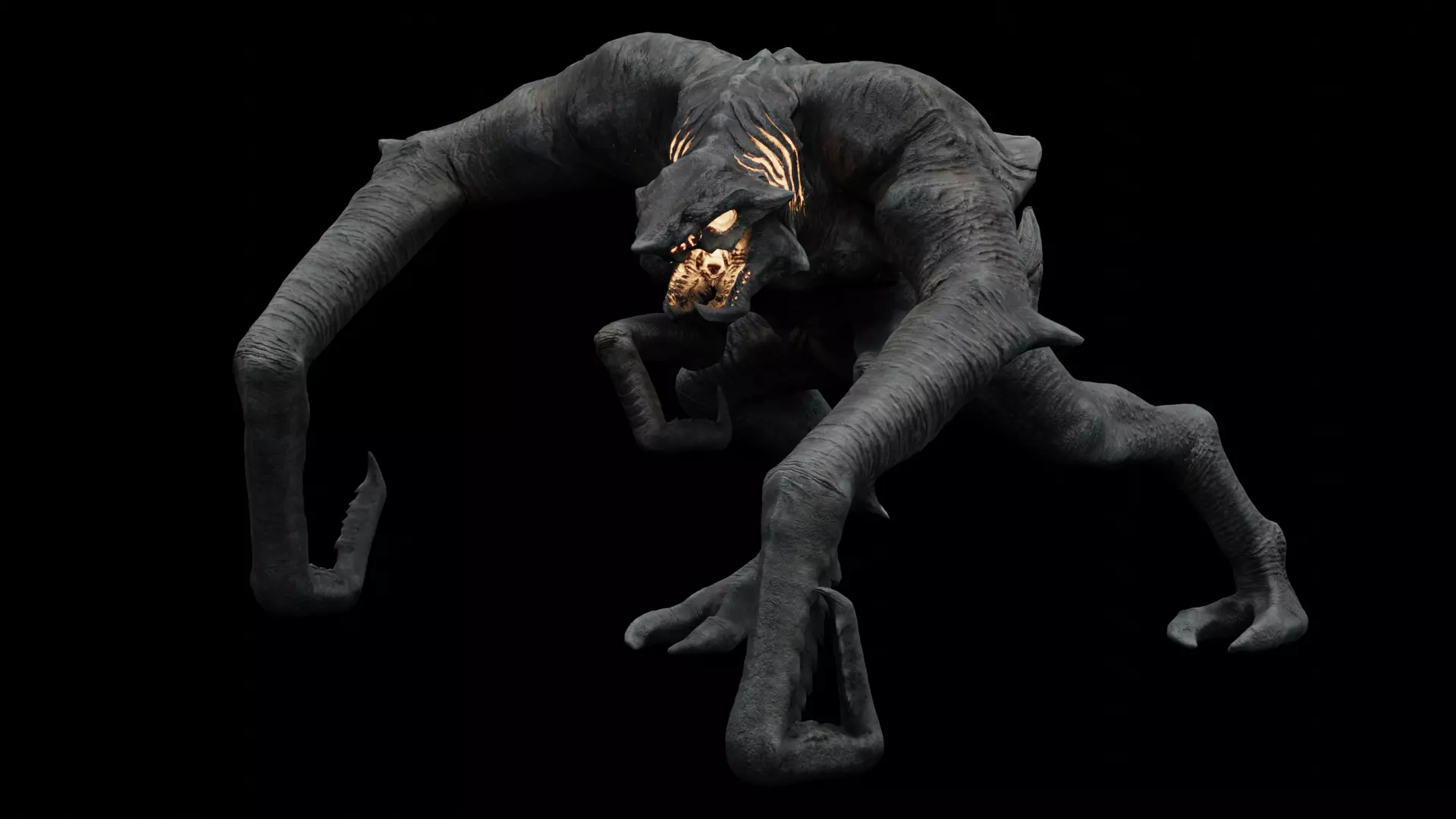 Kaiju creature monster Low-poly 3D model