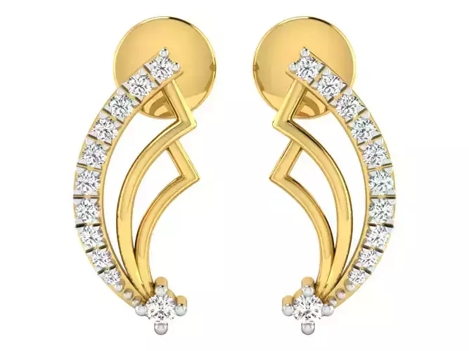 Solitaire Earrings 3dm STL OBJ FBX Renders Details
