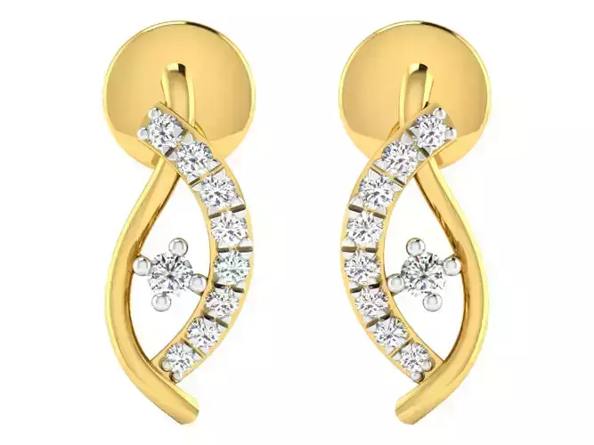 Solitaire Earrings 3dm STL OBJ FBX Renders Details