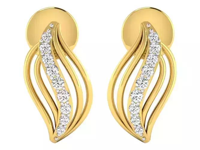 Solitaire Earrings 3dm STL OBJ FBX Renders Details