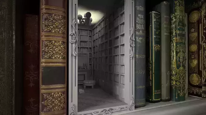 Library Booknook 1 3D print model