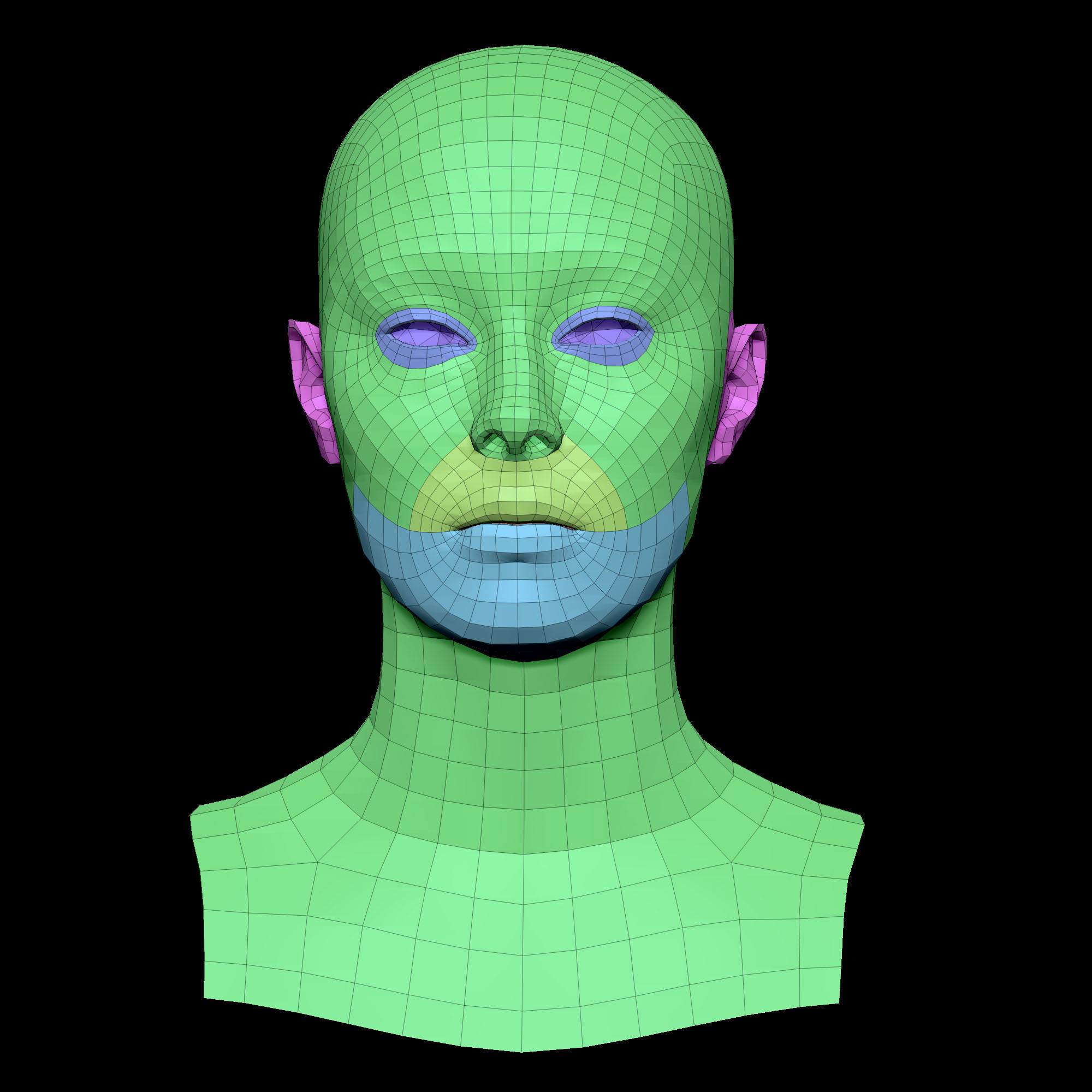 Retopologized Head Scan Anneli 3D model_5