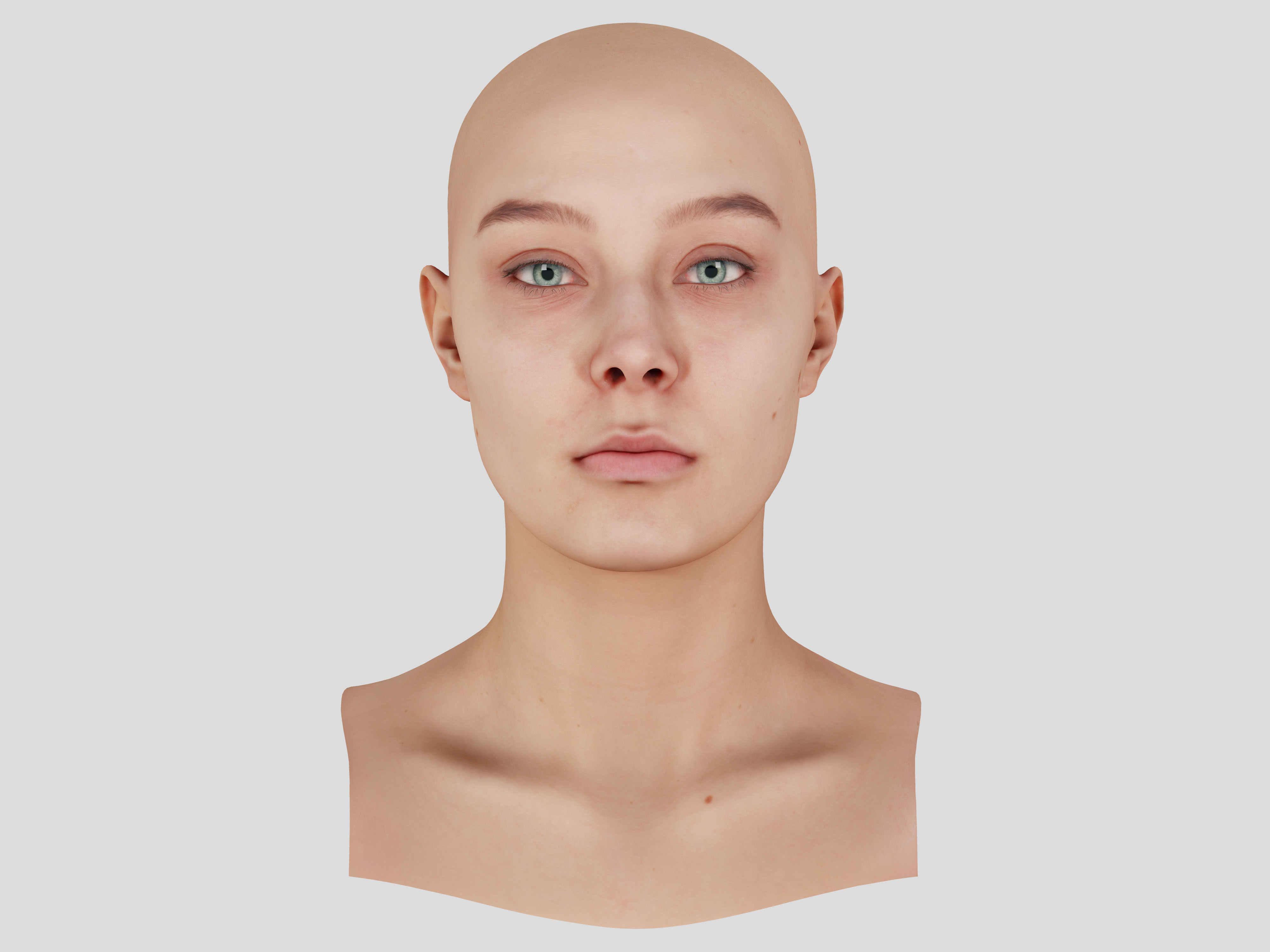 Retopologized Head Scan Anneli 3D model_1