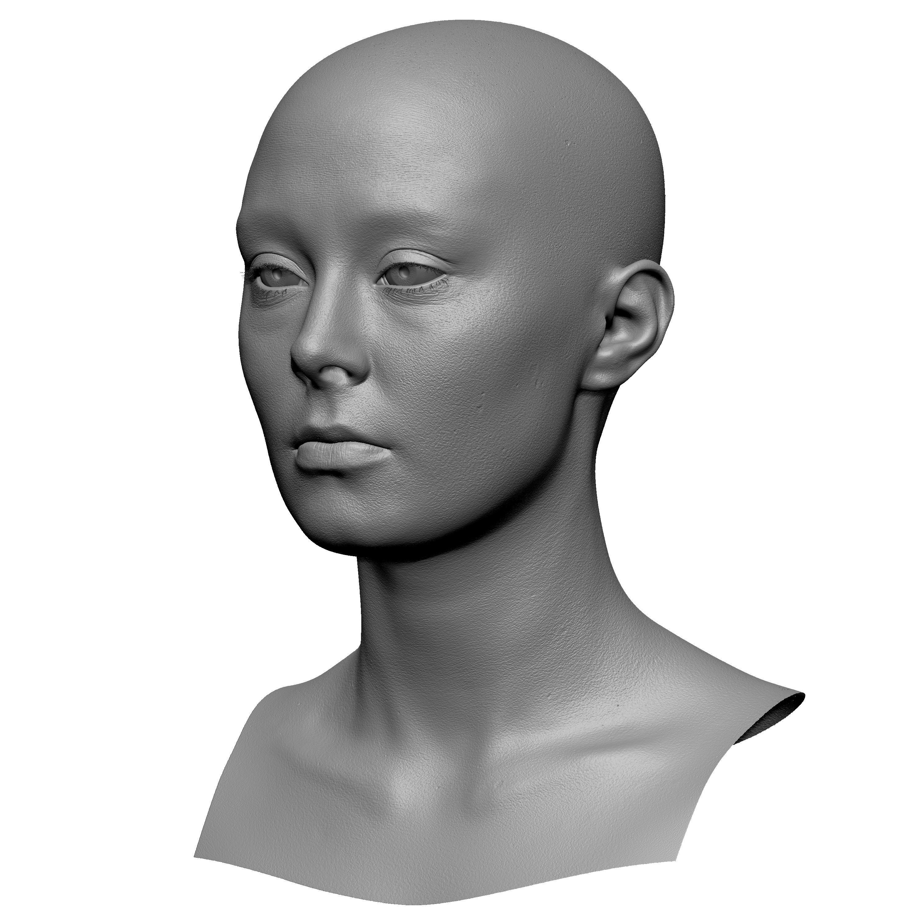 Retopologized Head Scan Anneli 3D model_3