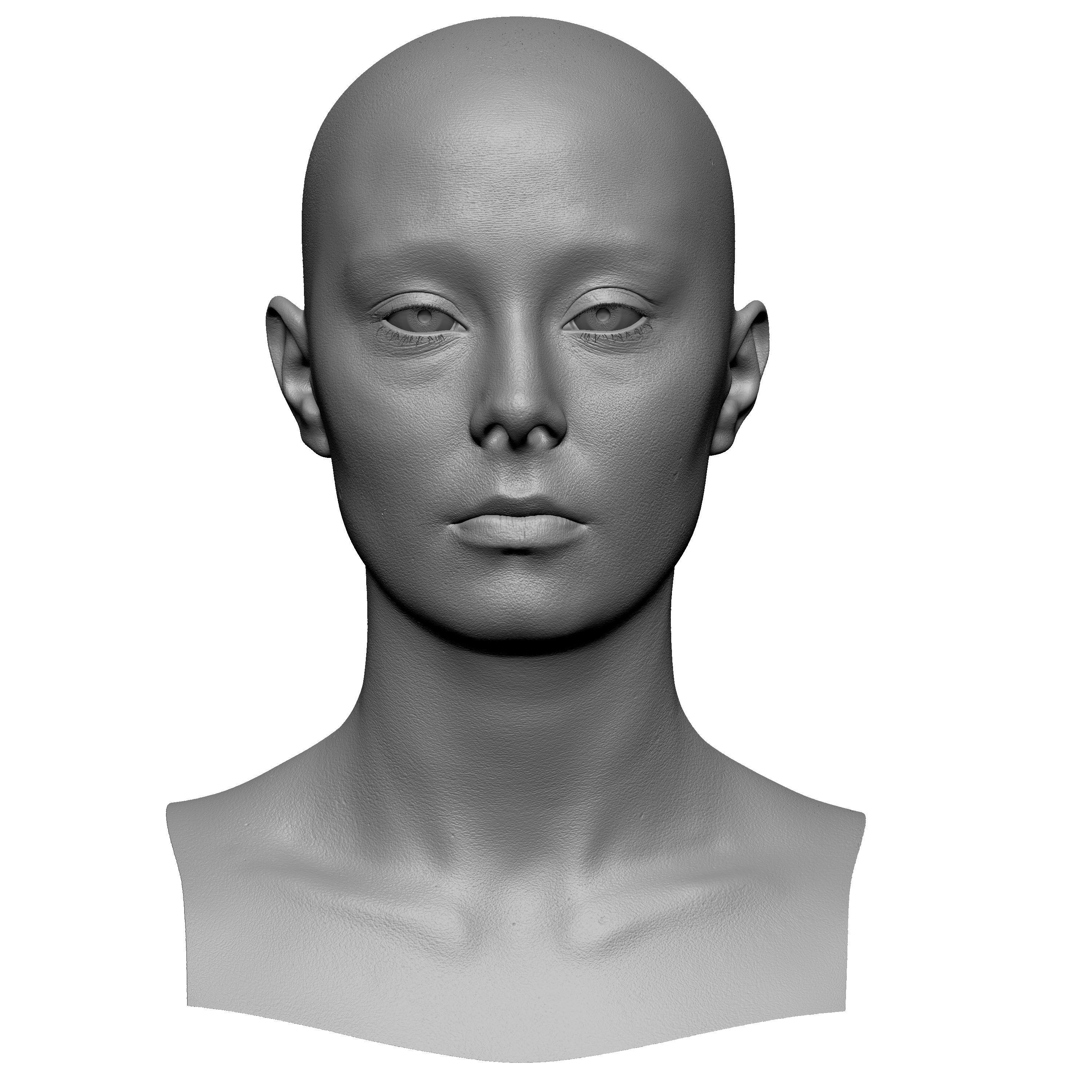 Retopologized Head Scan Anneli 3D model_2