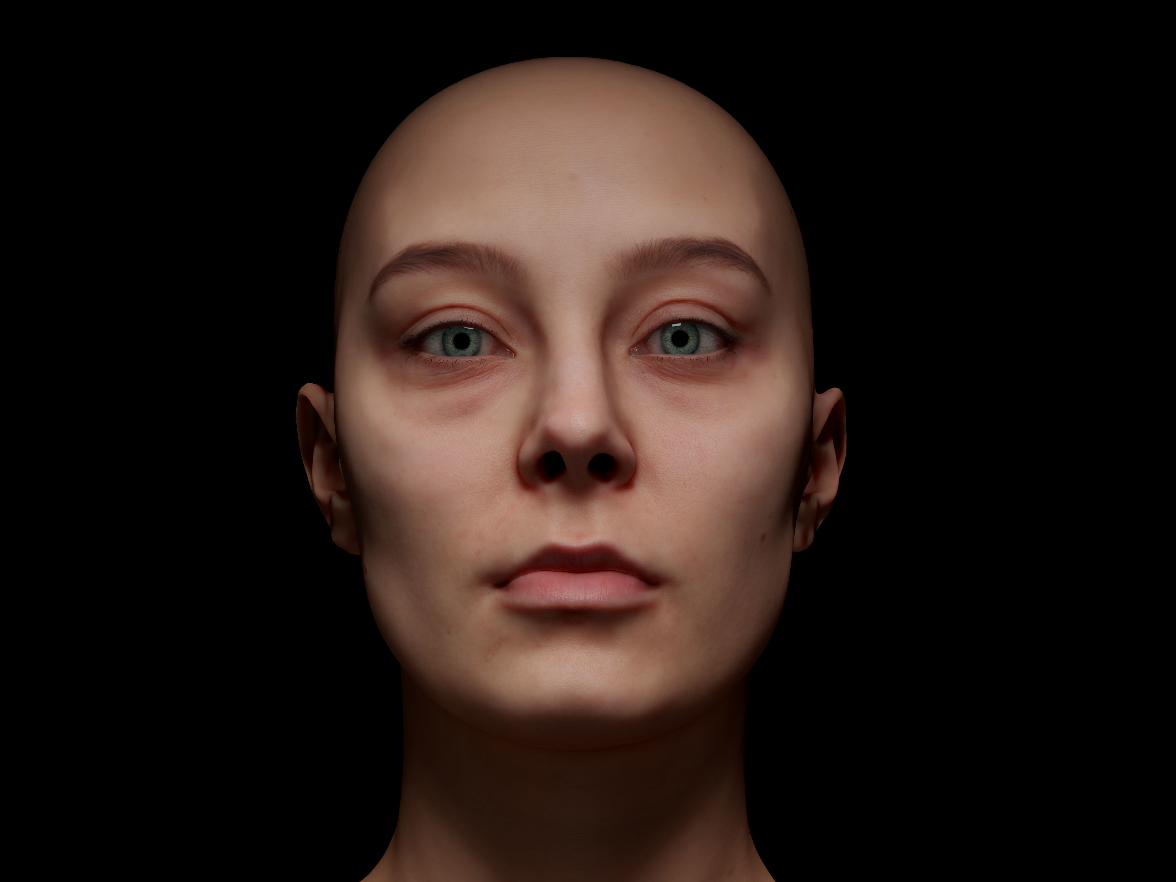 Retopologized Head Scan Anneli 3D model_8