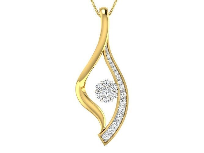 Solitaire Women Pendant 3dm STL OBJ FBX Renders Details 3D print model