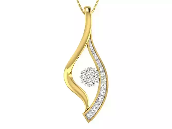 Solitaire Women Pendant 3dm STL OBJ FBX Renders Details