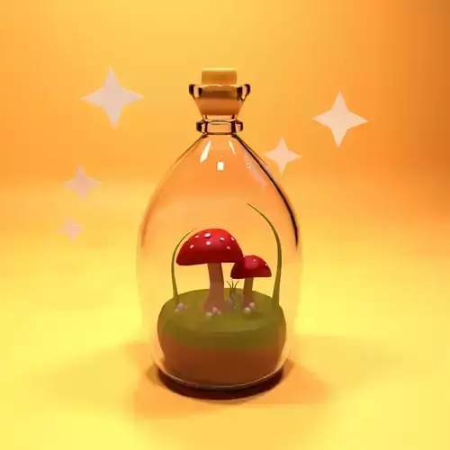 Mushroom mushrooms in bottle