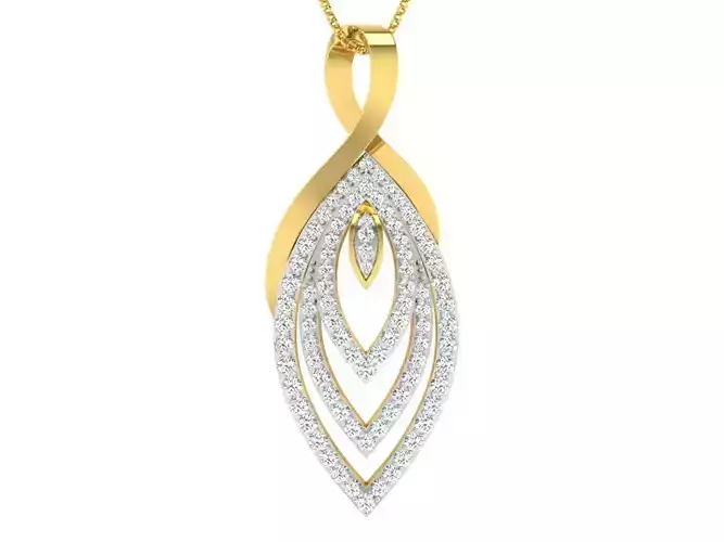 Solitaire Women Pendant 3dm STL OBJ FBX Renders Details