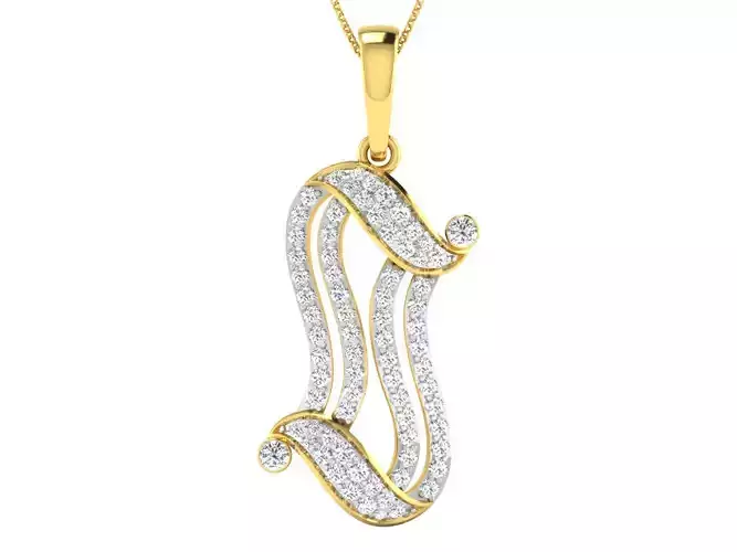 Solitaire Women Pendant 3dm STL OBJ FBX Renders Details