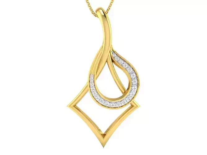 Solitaire Women Pendant 3dm STL OBJ FBX Renders Details