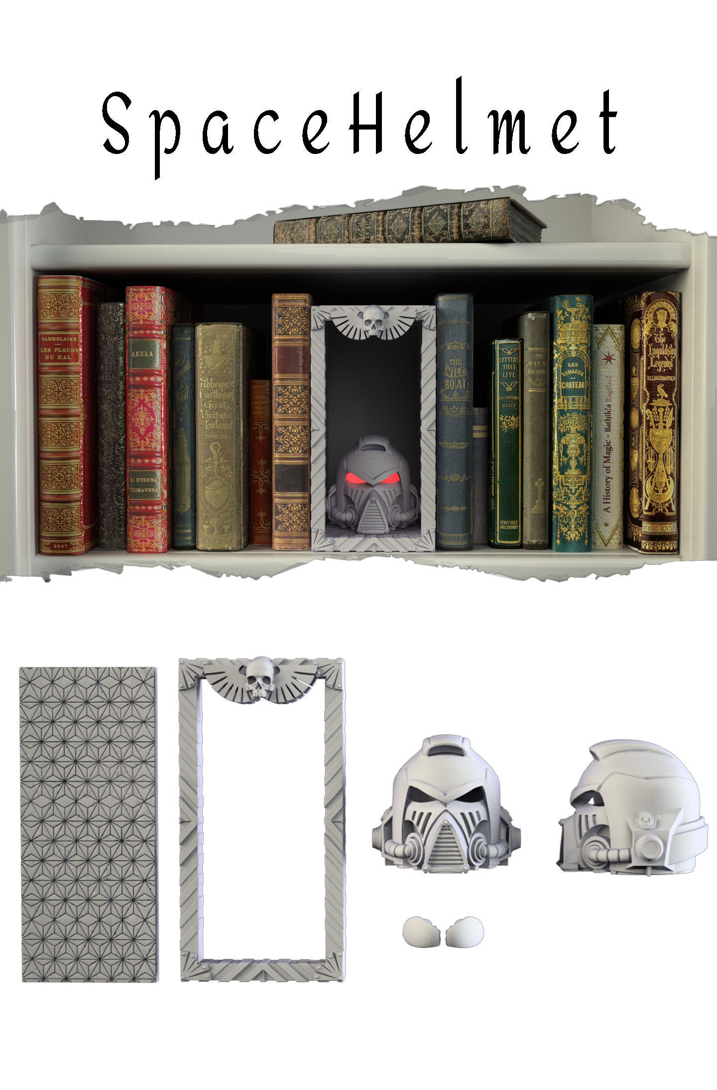 space helmet booknooks 3D print model_2