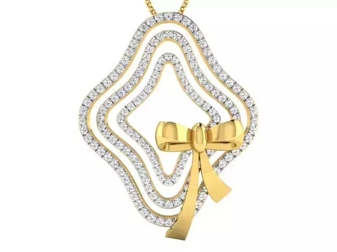Solitaire Women Pendant 3dm STL OBJ FBX Renders Details