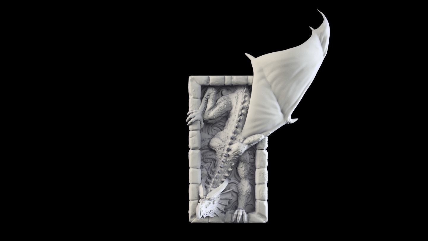 Dragons Bookend 3D print model_6