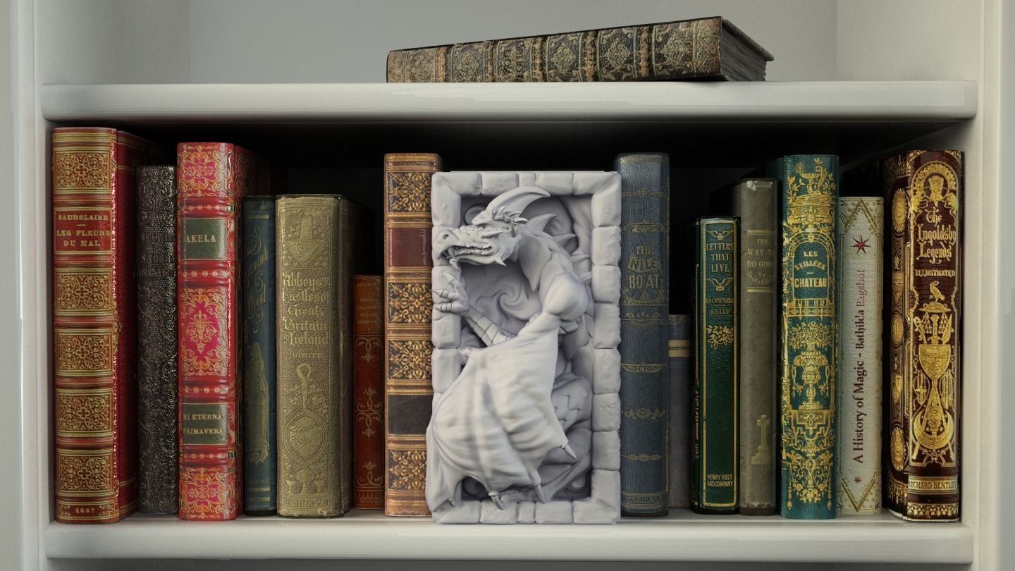 Dragons Bookend 3D print model_2