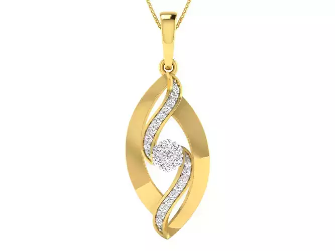 Solitaire Women Pendant 3dm STL OBJ FBX Renders Details