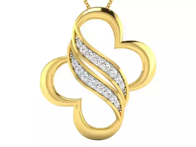 Solitaire Women Pendant 3dm STL OBJ FBX Renders Details