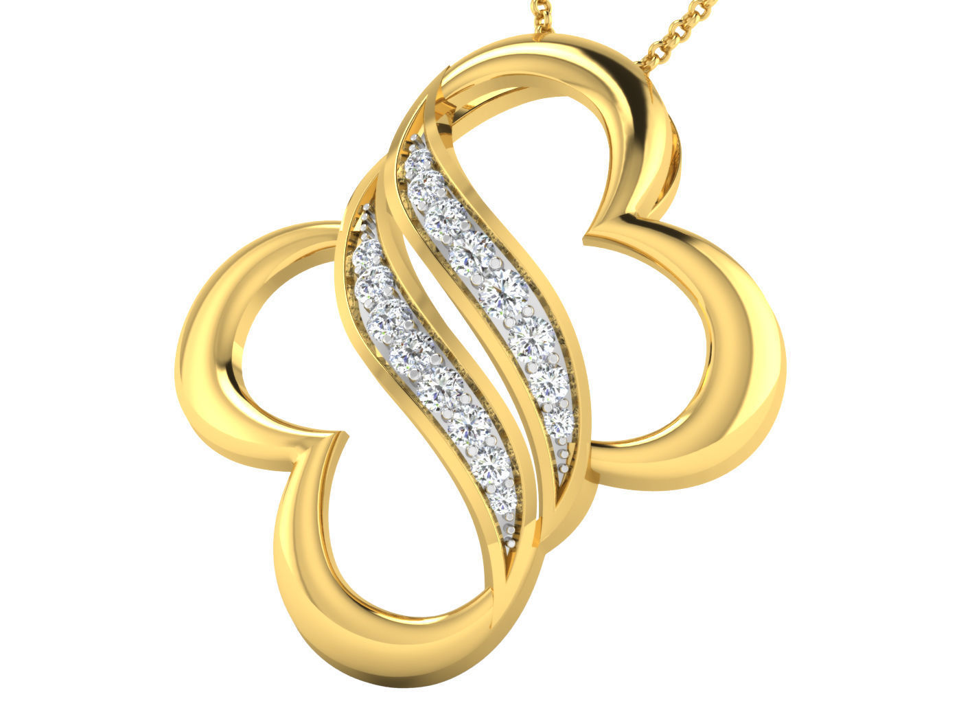 Solitaire Women Pendant 3dm STL OBJ FBX Renders Details 3D print model_1