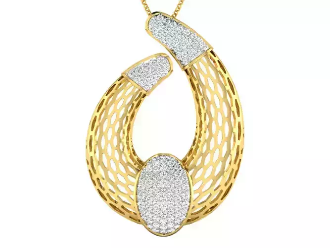 Solitaire Women Pendant 3dm STL OBJ FBX Renders Details