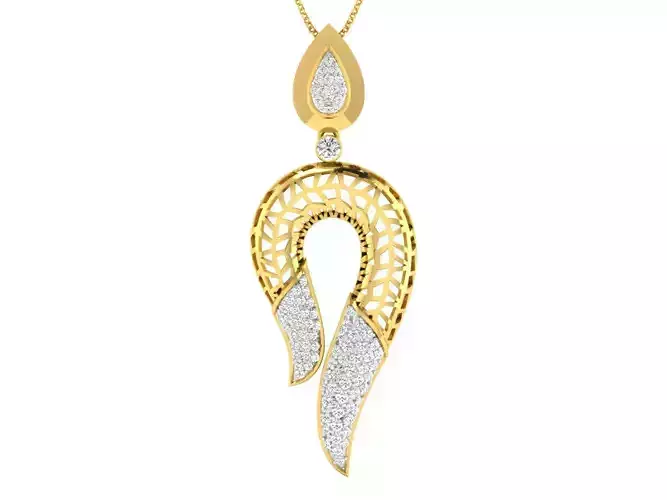 Solitaire Women Pendant 3dm STL OBJ FBX Renders Details