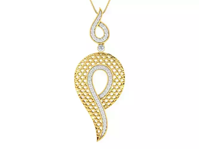 Solitaire Women Pendant 3dm STL OBJ FBX Renders Details