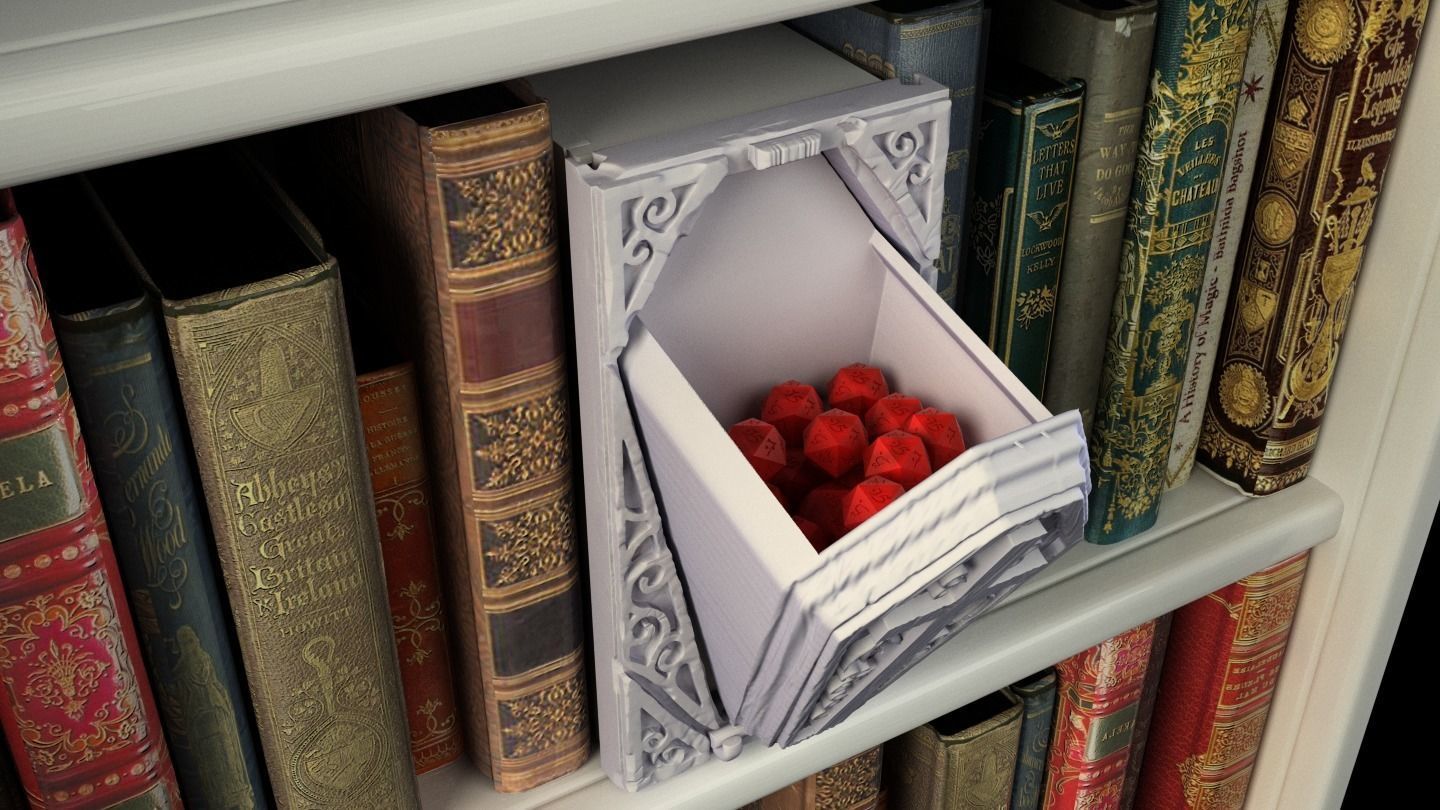 Coffin dice case Booknook 3D print model_2