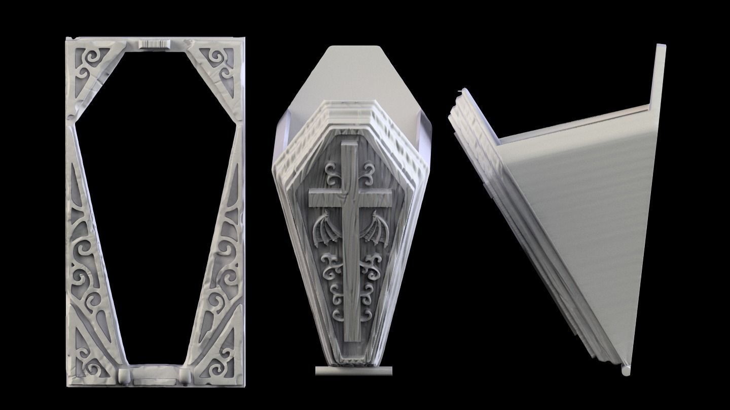 Coffin dice case Booknook 3D print model_3