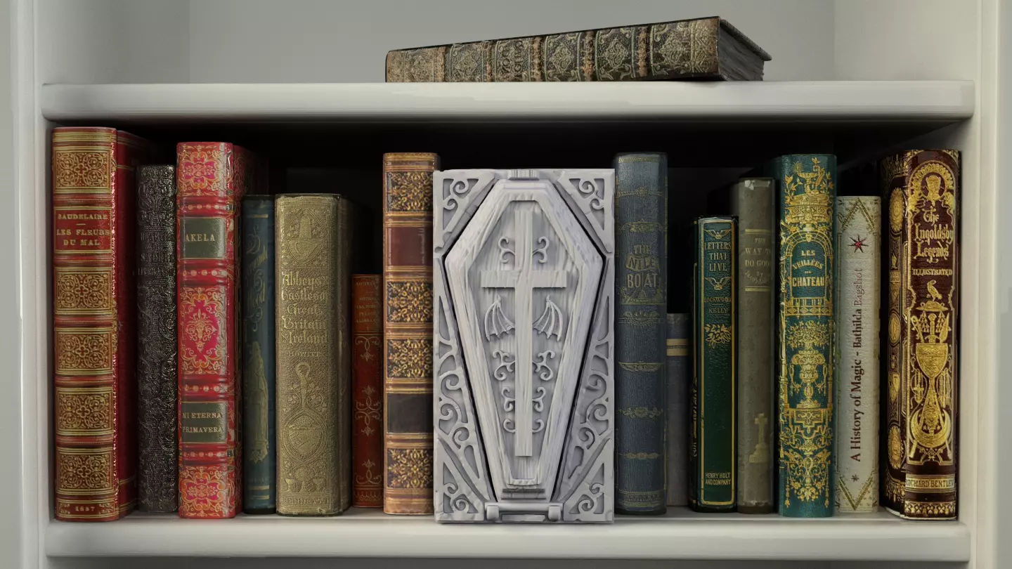 Coffin dice case Booknook 3D print model_0