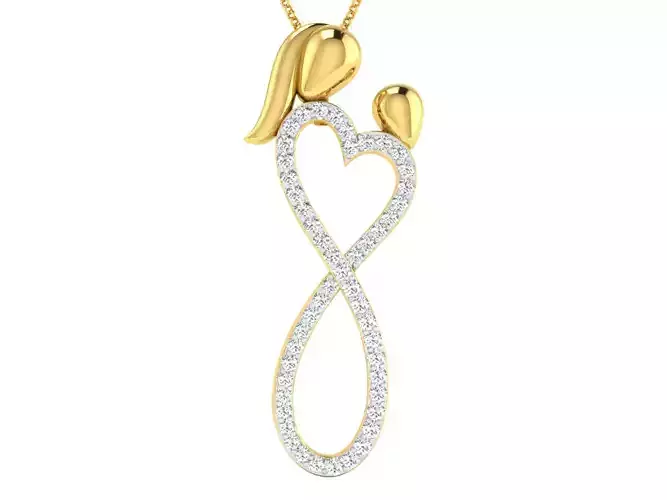 Solitaire Women Pendant 3dm STL OBJ FBX Renders Details