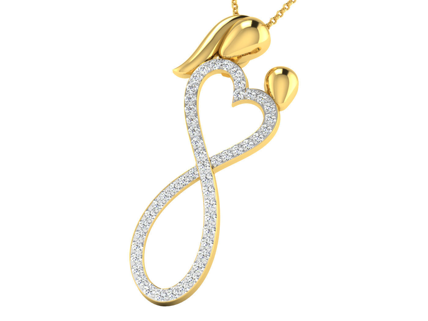 Solitaire Women Pendant 3dm STL OBJ FBX Renders Details 3D print model_1