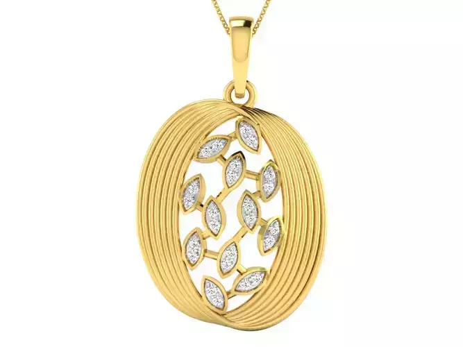 Solitaire Women Pendant 3dm STL OBJ FBX Renders Details